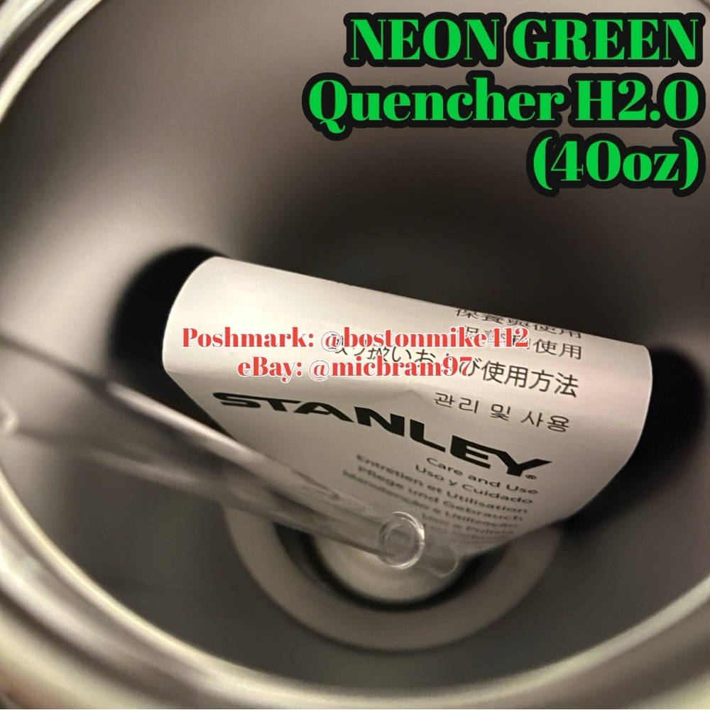 Stanley The Neon Quencher H2.O FlowState Tumbler - Neon Green 40oz Cup w/ Straw - Picture 8 of 10